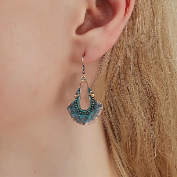 FASHION JEWELRY TURQUOISE and COPPER LONG EARRING COLLECTION - Picture 10 of 16